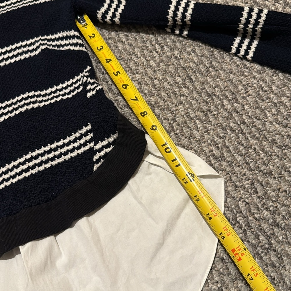 Veronica Beard Bianca combo blue white sweater - Picture 3 of 8